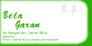 bela garan business card